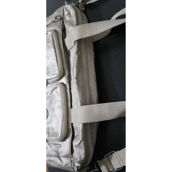 Kipling Cyrene Carry On Travel Bag Crossbody Double Handle Metallic Rose Gold - Picture 6 of 14